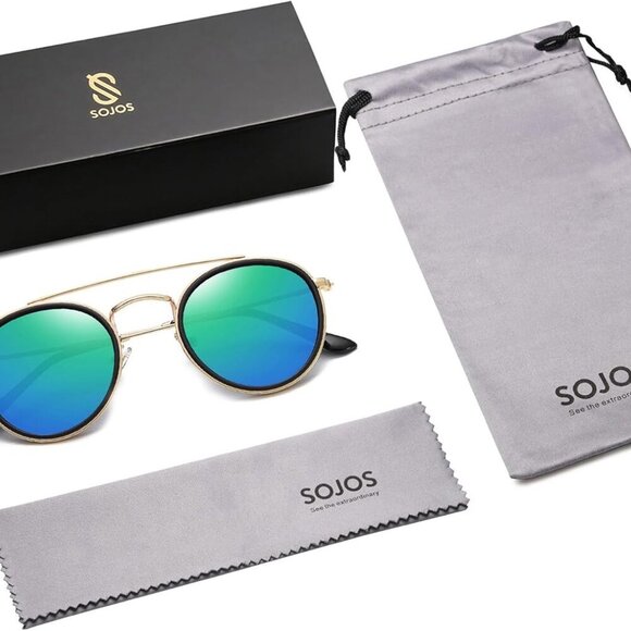 Retro Vintage Round Sunglasses Women Men Polarized UV400 Small Circle Sunnies - Picture 5 of 5